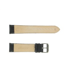Bracelet de Montre 20mm Noir en Cuir Gaufré Lézard