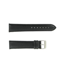 Bracelet de Montre 20mm Noir en Cuir Gaufré Lézard