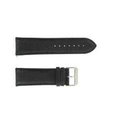 Bracelet de Montre 26mm Noir en Cuir Gaufré Lézard