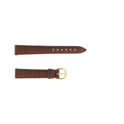 Bracelet de Montre 12mm Marron en Cuir Gaufré Lézard