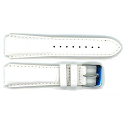 Bracelet de Montre 22mm Blanc encoche de 18mm en Cuir de Veau Gaufré Alligator