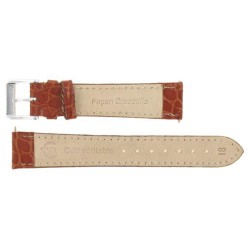 Bracelet de Montre 18mm en Cuir Gold de Veau Gaufré Crocodile