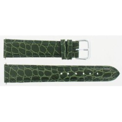 Bracelet de Montre 18mm en Cuir Vert de Veau Gaufré Crocodile