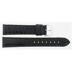 Bracelet de montre en Cuir de Veau façon Crocodile 18mm Noir