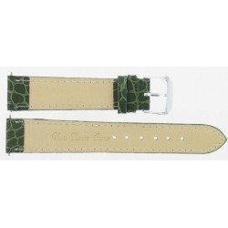 Bracelet de Montre 20mm en Cuir Vert de Veau Gaufré Crocodile