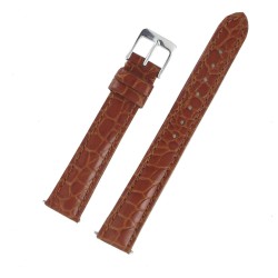 Bracelet de Montre 16mm en Cuir Gold de Veau Gaufré Crocodile