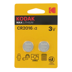 Blister de 2 Piles bouton CR2016 Lithium Max 3 Volts Kodak