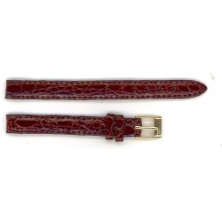 Bracelet de Montre 10mm Bordeaux en Crocodile Véritable Fabrication Européenne