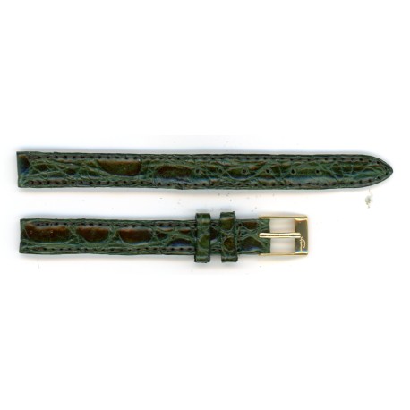 Bracelet de Montre 10mm Vert en Crocodile Véritable Fabrication Européenne