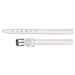 Bracelet de montre 10mm Blanc Extra Long en Cuir Fabrication Artisanale