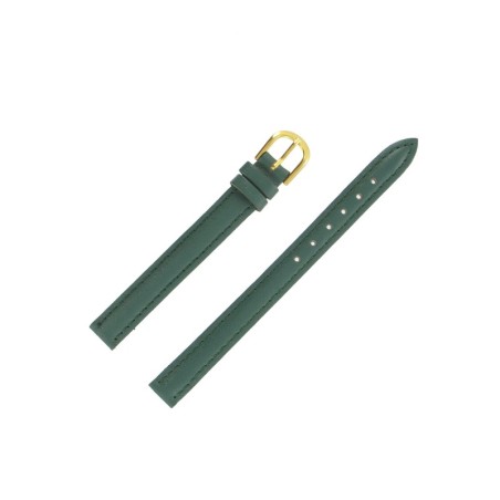 Bracelet de montre 10mm Vert Extra Long en Cuir Véritable