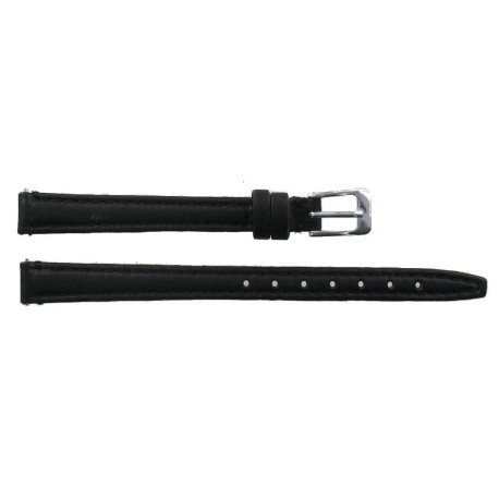 Bracelet de montre en Cuir de vachette classic 12mm Noir