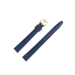 Bracelet de Montre 14mm Bleu Extra Long en Cuir Véritable