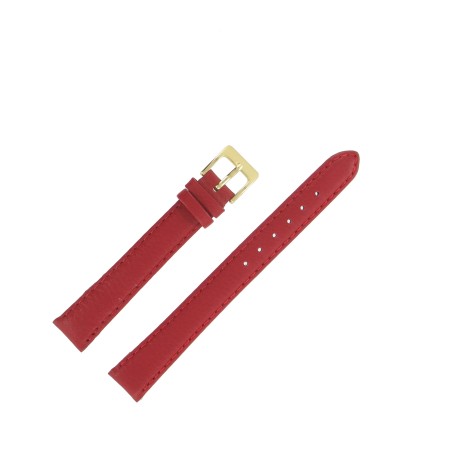 Bracelet de Montre 14mm Rouge Extra Long en Cuir Véritable