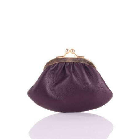 Porte-Monnaie en cuir d'Agneau  Marron Chocolat