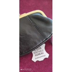 Porte-Monnaie en cuir d'Agneau Noir