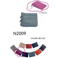 Porte-Monnaie Fuschia en Cuir Véritable