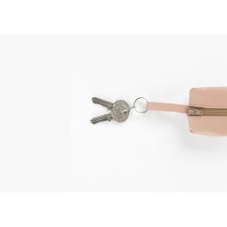 Porte-Monnaie Grain de Café en Cuir Beige Véritable