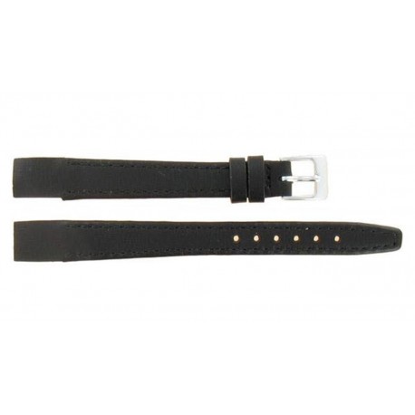 Bracelet 08mm Noir pour Montres à Anses Soudées en Cuir Véritable de Buffle