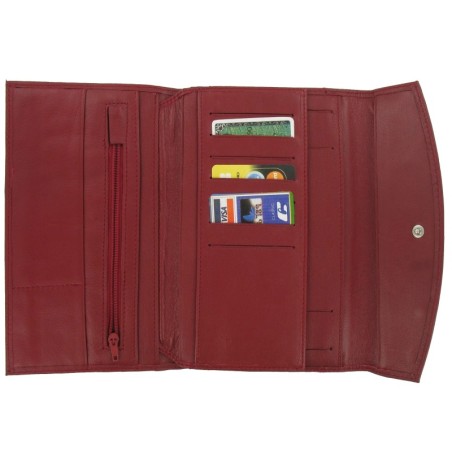 Porte-Monnaie Compagnon Rouge en cuir Véritable Toril 190x120x15mm