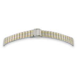 Bracelet de Montre 18mm en Acier Bicolore Boucle Coulissante de Sureté