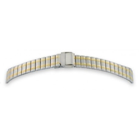 Bracelet de Montre 18mm en Acier Bicolor Boucle coulissante de sureté