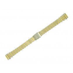 Bracelet de Montre 12mm en Acier Bicolor Boucle coulissante de sureté