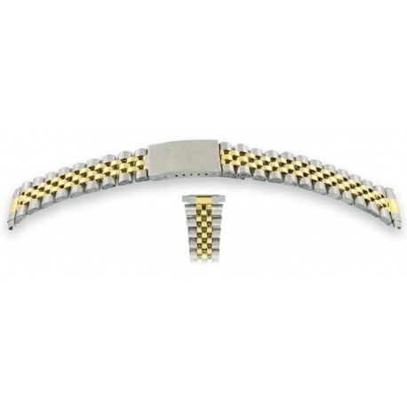 Bracelet de Montre Anses Télescopiques 16 à 22mm Acier Bicolore Jubilée