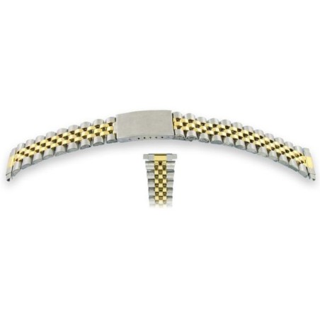 Bracelet de Montre Anses Télescopiques 16 à 22mm Acier Bicolore Jubilée