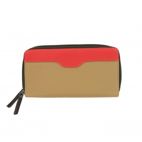 Porte-Monnaie Camel Orange en Simili Cuir