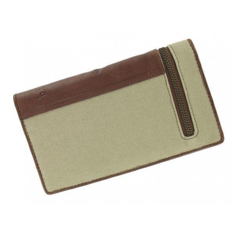 Portefeuille Porte-Chéquier Marron en Simili Cuir