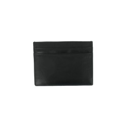 Porte-Carte Noir en Cuir Véritable