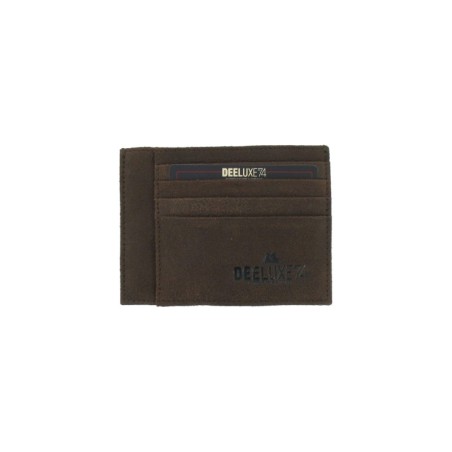Porte-Carte Marron en Cuir Daim Véritable Deeluxe 74 - 120x90x4mm