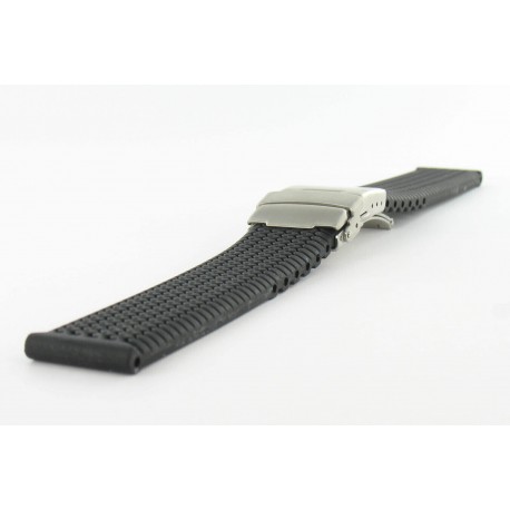 Bracelet de Montre 20mm Noir en Silicone Rubber Sport  Waterproof