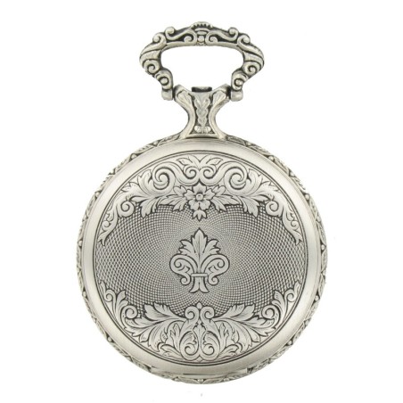 Montre de Poche à Thème Décor Fleurs de Lys Viel Argent Made in france