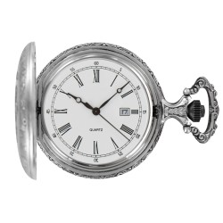 Montre de Poche à Thème Décor Vendanges en Palladium Viel Argent Made in France