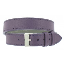 Bracelet de Montre 10mm Mauve Double Tour en Cuir de Fabrication Artisanale