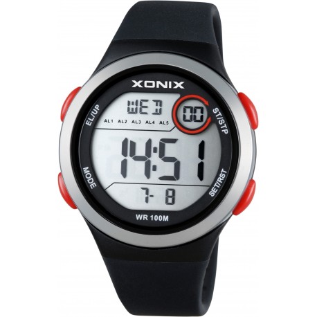 Montre Homme Digitale Noir Silicone 10 ATM Xonix CT-006