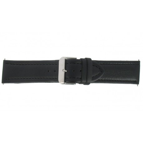 Bracelet de Montre 28mm Noir en Cuir Véritable