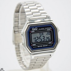 Montre Mixte Digital Quartz Chromée en Métal Q&Q M173J001-310