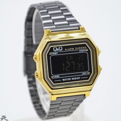 Montre Mixte Digital Quartz en Métal Doré Q&Q M173J004-313