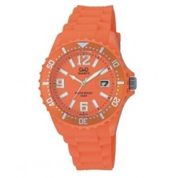 Montre Femme Analogique Quartz Orange en Silicone Q&Q A430J005