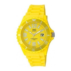 Montre Femme Analogique Quartz Jaune en Silicone Q&Q A430J007