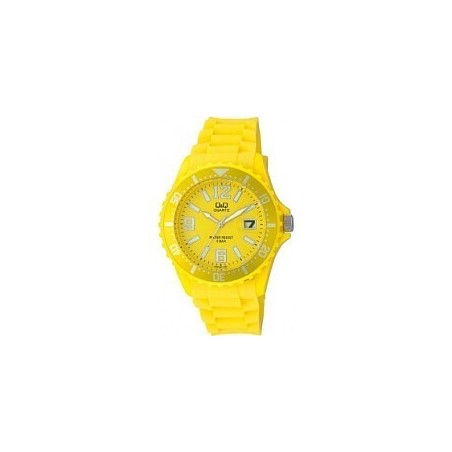 Montre Femme Analogique Quartz Jaune en Silicone Q&Q A430J007