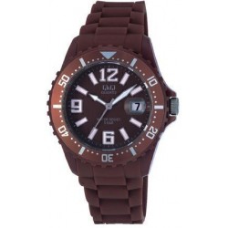 Montre Femme Analogique Quartz Marron en Silicone Q&Q A430J012