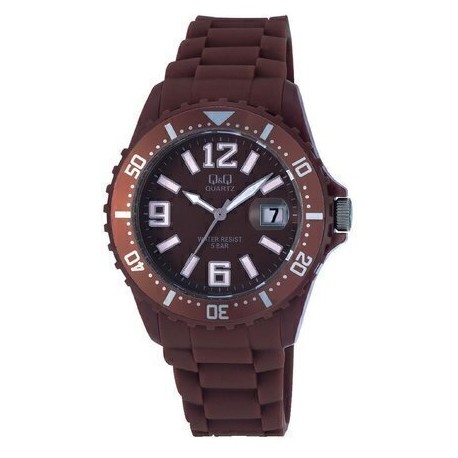 Montre Femme Analogique Quartz Marron en Silicone Q&Q A430J012