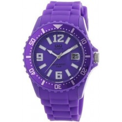 Montre Femme Analogique Quartz Violette en Silicone Q&Q A430J008