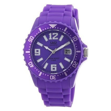 Montre Femme Analogique Quartz Violette en Silicone Q&Q A430J008