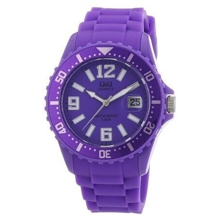 Montre Femme Analogique Quartz Violette en Silicone Q&Q A430J008