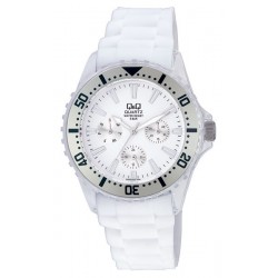 Montre Femme Analogique Quartz Blanche en Silicone Q&Q ZA00J002